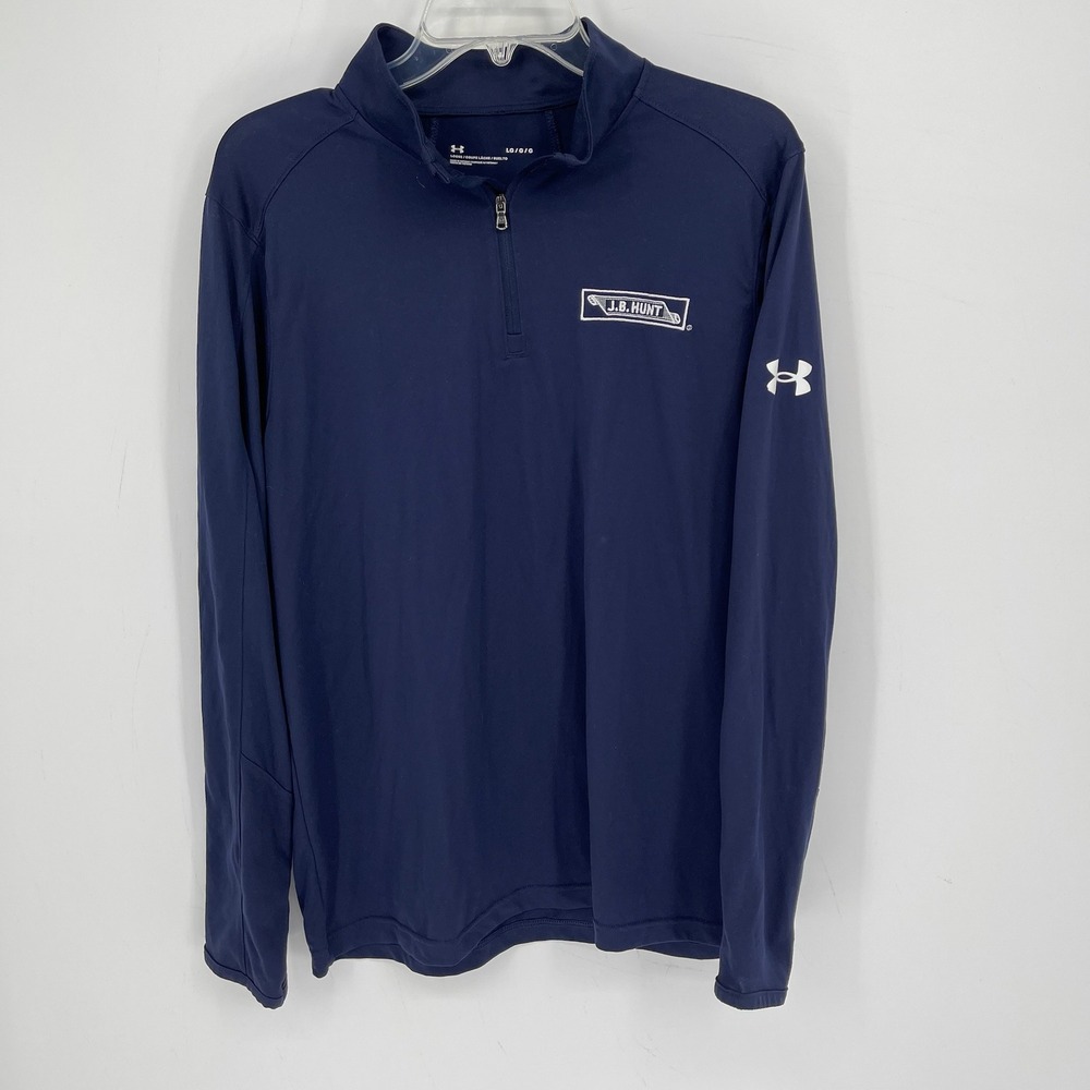 Under Armour Men's Navy J.B. Hunt Logo Quarter‎ Zip Active Pullover Shirt Size L